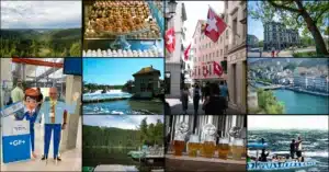 Fotocollage die een indruk geeft van het reisje.