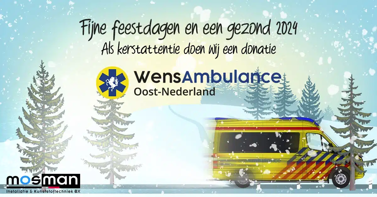 Kerstkaart 2024 Wensambulance Oost-Nederland
